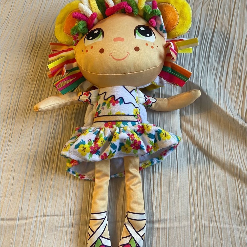 Flip Zee girls plush 2‎ in 1 doll yarn hair floral - Picture 3 of 8
